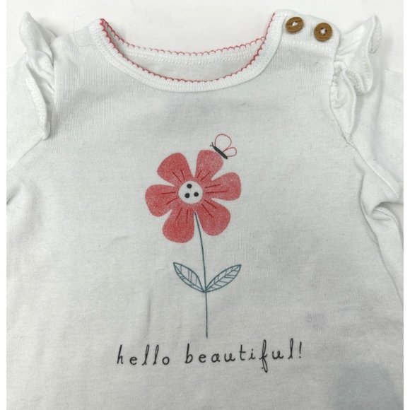 2 Baby Girl Matching Outfits - Orange Leggings, White Long Sleeve Shirt, Black L - Picture 7 of 9